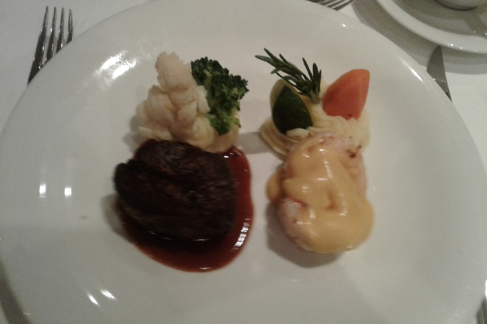 Fillet Mignon and Shrimp main course
